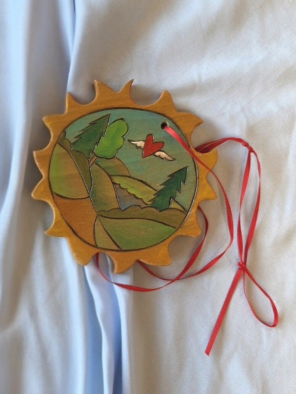 Sticks Hand Painted Wooden Forest Ornament